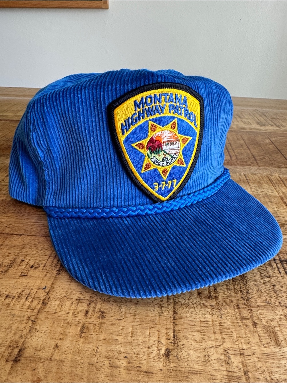Montana Highway Patrol Blue Corduroy Trucker Hat